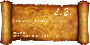 Lucskai Ernő névjegykártya
