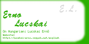erno lucskai business card
