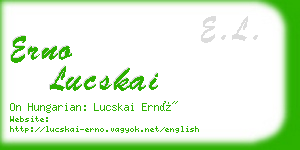 erno lucskai business card